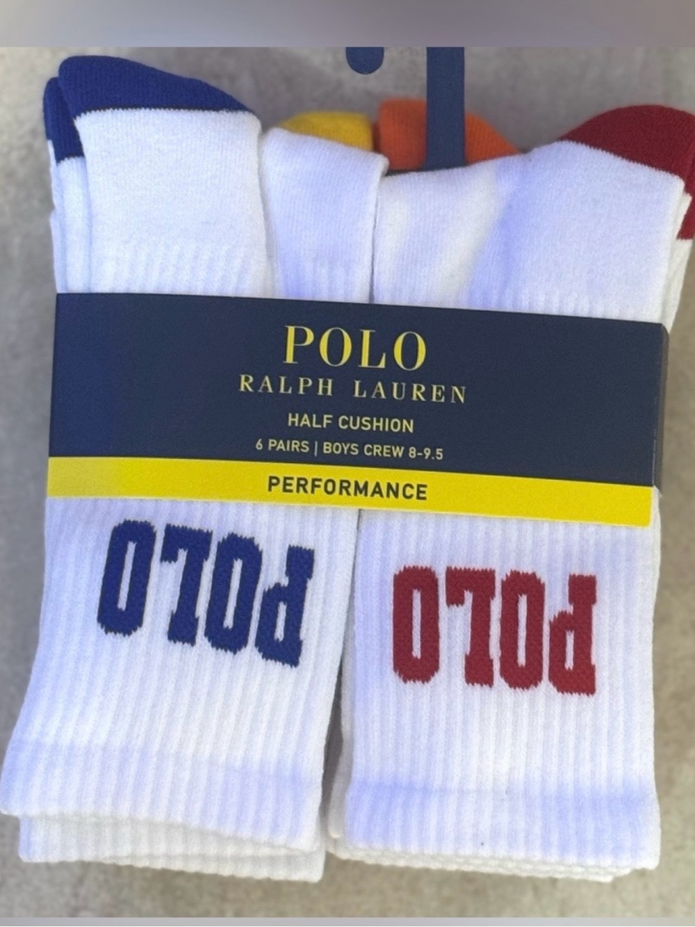 Polo Ralph Lauren Logo Athletic Crew Sock 6-Pack - Picture 4 of 9